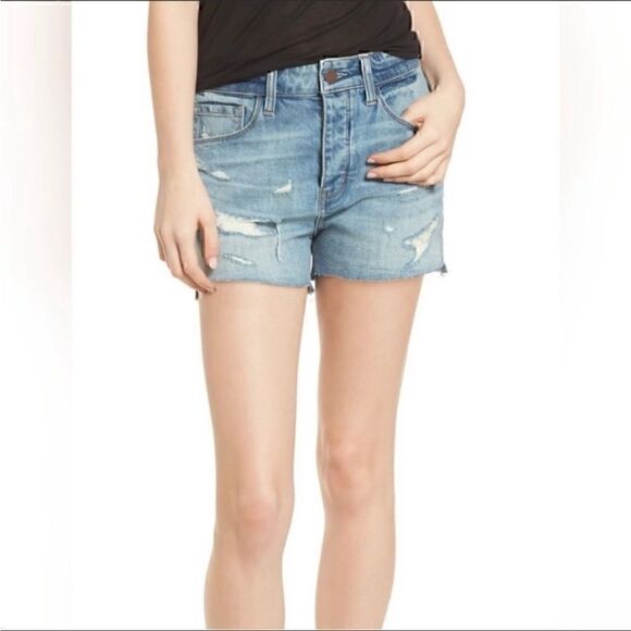 NWOT Treasure & Bond Foster Boyfriend High Rise Distressed Jean Short Size 27 - Picture 9 of 9